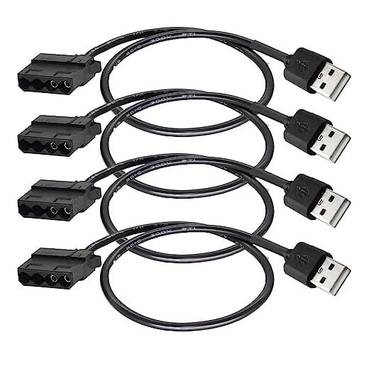 Gebildet USB-zu-4-Pin-Molex-Gehäuselüfter-Adapter-Anschlusskabel，4Stück USB-zu-4-Pin-Molex-PWM-5V-USB-Ärmellüfter-Stromadapterkabel (USB-4-Pin-Molex-Kabel)