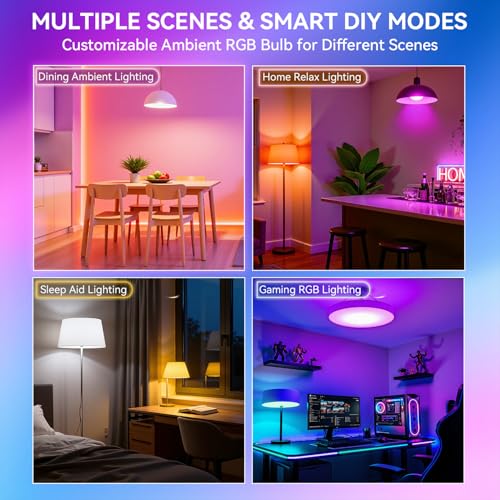 Auxmir B22 Smart Bulb Alexa Multicolor Dimmable LED Light Bulb 10W 2 Pack - Image 2