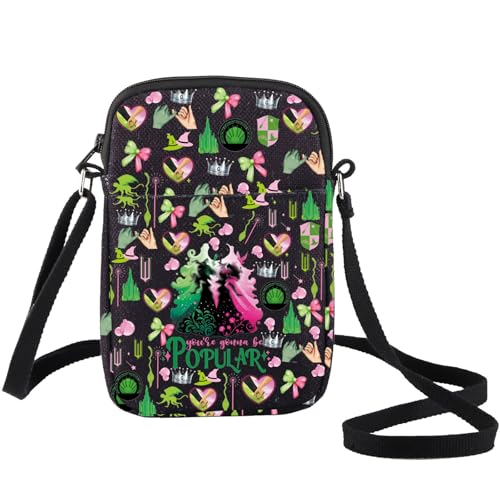 BWWKTOP ​​Green Witch Musical Crossbody Bag Witch Fans Gift Green & Pink Musical Sling Bag Drama Character Merch