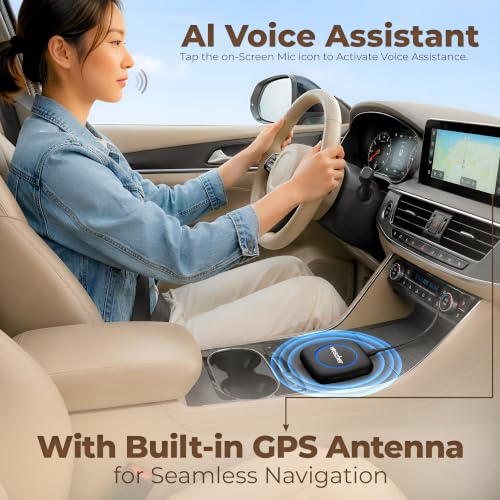 Image of WOSCHER AIRWAVE CarPlay & Android Auto Adapter, Stream YouTube, Netflix, JioHotstar on Car Screen, Converts Wired to Wireless, Qualcomm Octacore Snapdragon, Built-in GPS, 4G SIM Slot, 4GB + 64GB