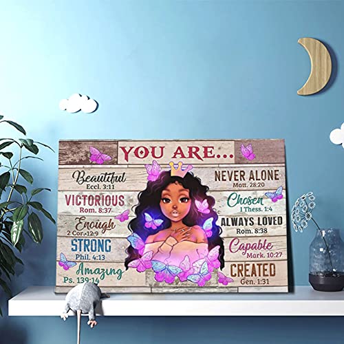 Hwzorhy African American Wall Art Black Queen Girl Canvas Print Wall Art Motivational With Black Woman Painting Wall Decor Modern Artwork Home Decoration For Living Room Bedroom Bathroom Office #TOP4