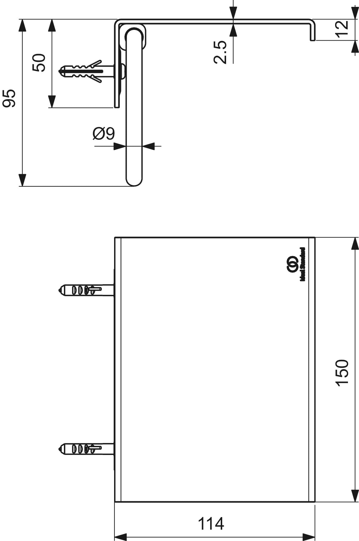 Ideal Standard ALU+ Set de Accesorios de baño (2 en 1) – Negro Mate | Set compuesto por portarrollos y juego de escobilla, vaso extraíble, fijación oculta