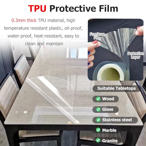 Película protectora para mesa transparente e impermeable para encimera de cocina 3