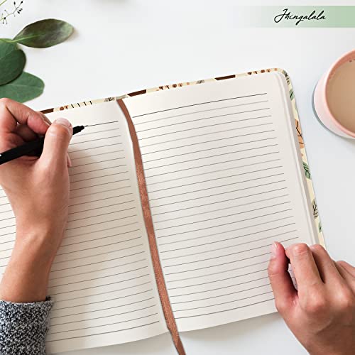Image of Jhingalala Hardbound Cover Personal Diary | Flower Pattern Theme Printed A5 Journal For Girls (20 x 14.5 cm, 80 GSM, 192 Ruled Pages)