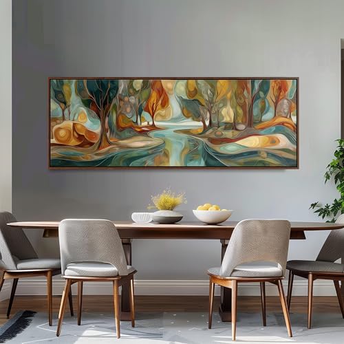 Paysage de rivière d'automne tableau mural pour mur vide