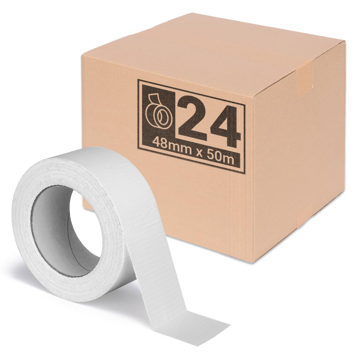 Packing - Cinta adhesiva (24 unidades, 50 m x 48 mm), color blanco