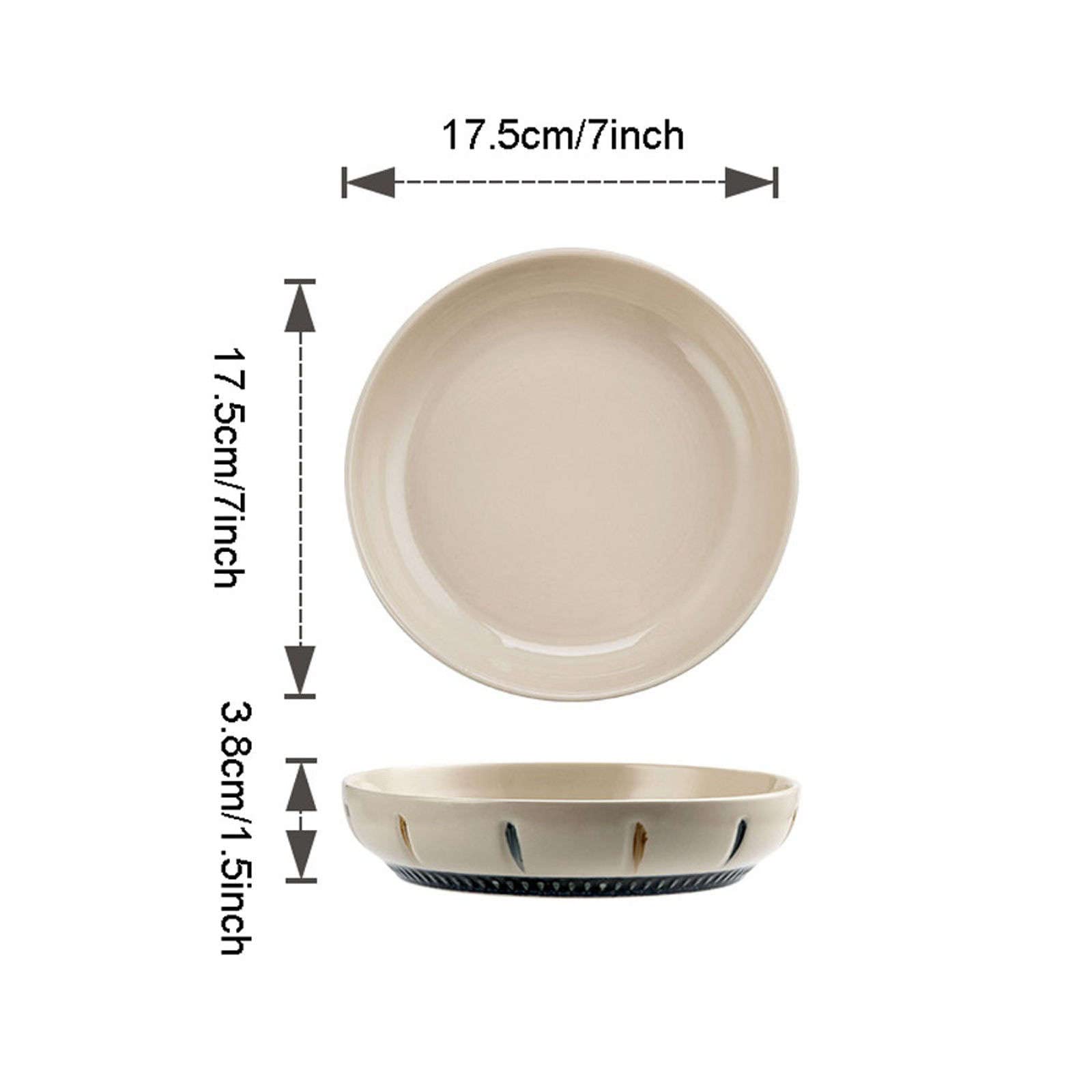 talerz obiadowy, Podzielone talerze obiadowe, talerz Diet Control, zestaw 4, japońskie białe okrągłe ceramiczne na przystawki i desery, sałatki makarony(7inch circle)
