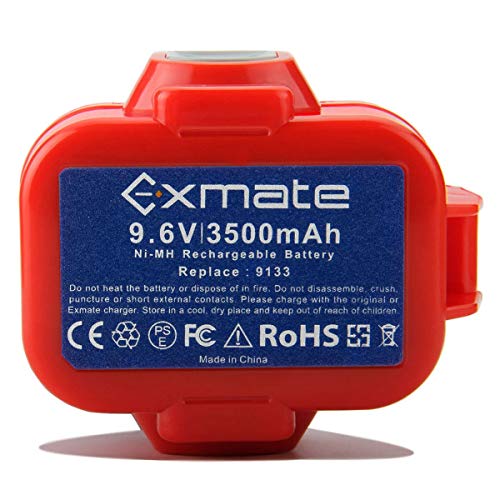 Exmate Bateria Ni-MH 9,6V 3,5Ah para Makita 9134 9135 PA09 9100 9120 9122 9133 9135A 192595-8 192321