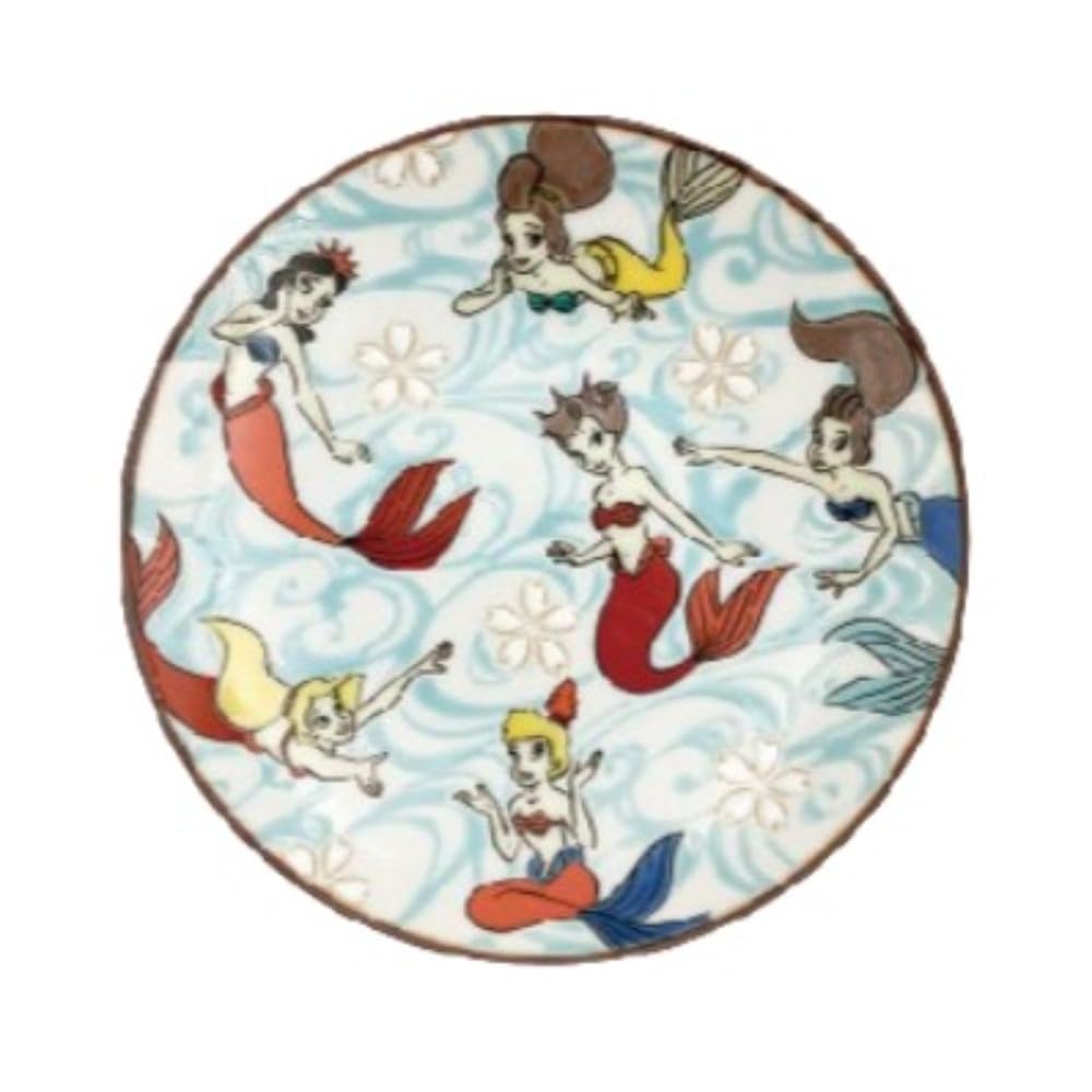 Marimo Craft MDTMG-047 Kutani Ware Small Plate Little Mermaid Diameter 4.1 x Hei