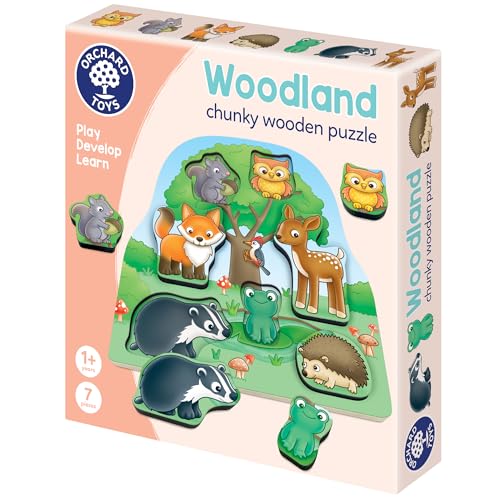 Orchard Toys Woodland Chunky Wooden Puzzle for 1+ Years Matching and Educational Toy.