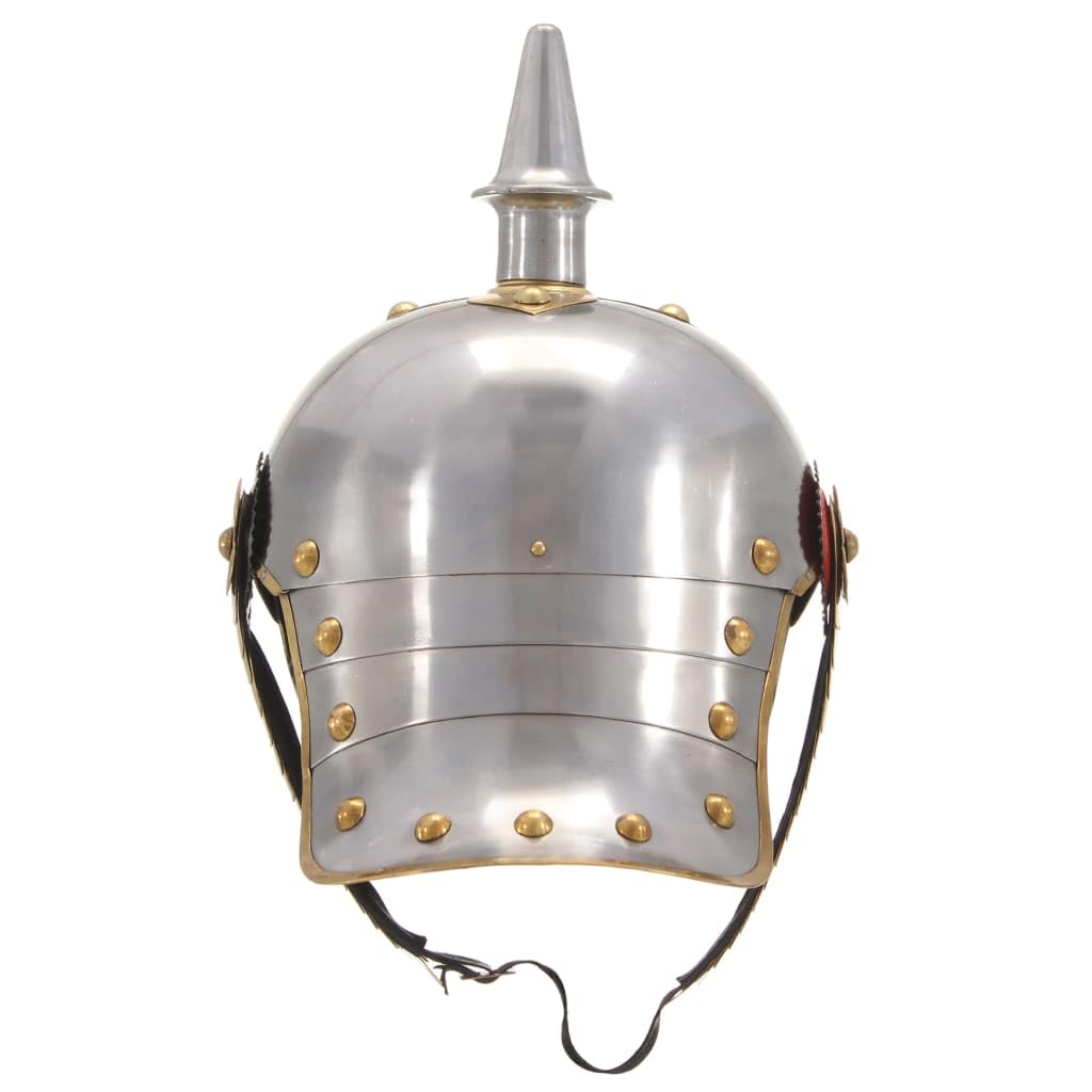 Genérico Réplica de Casco de Soldado prusiano Larp Acero Plateado,Arte y Ocio,Hobbies y Artes Creativas,Coleccionables,Armas coleccionables,Multicolor,1.74 kg,286226
