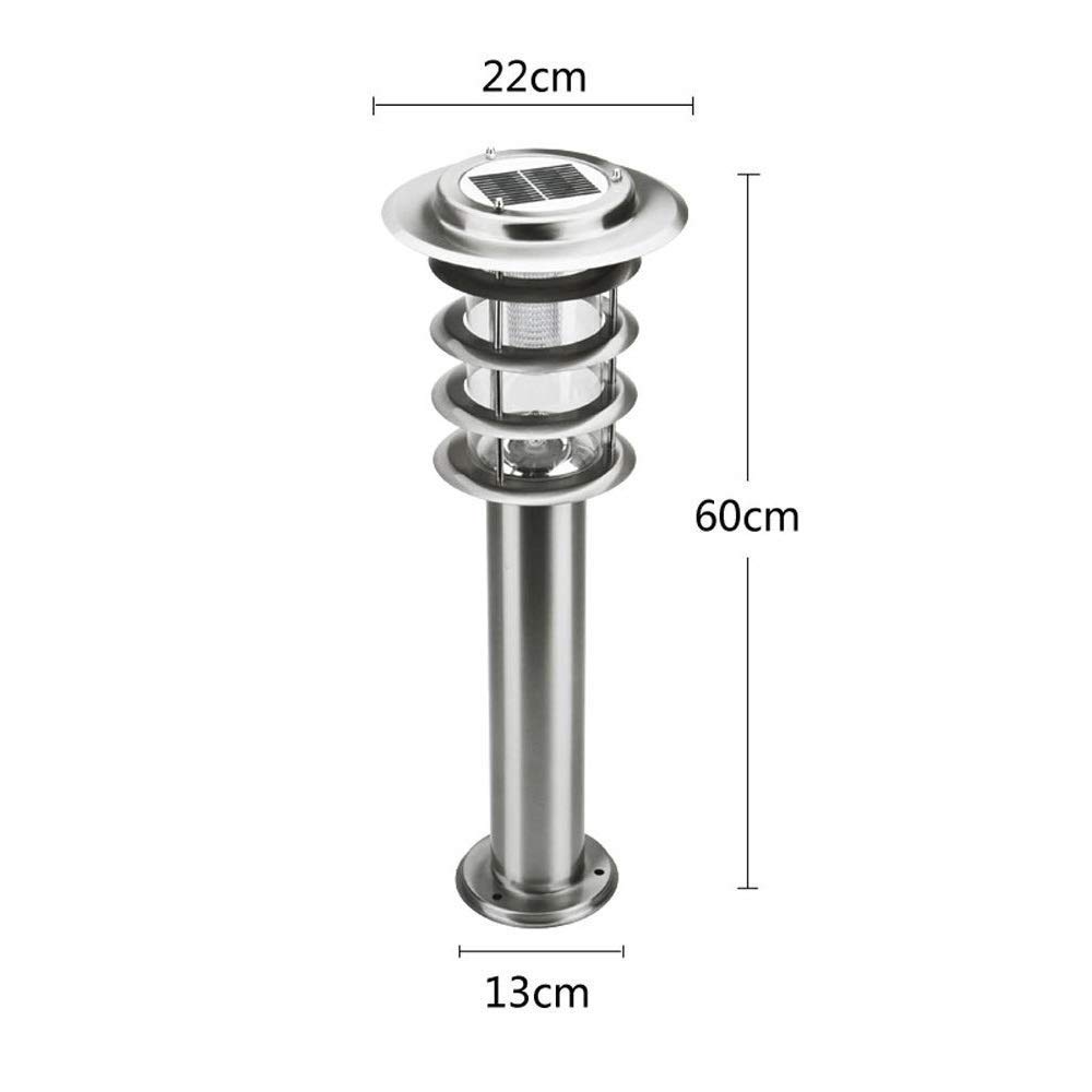 Luci solari da Prato per Esterni IP54 Impermeabile in Acciaio Inossidabile Paesaggio Giardino Pilastro Lampada a Colonna Luci a induzione Villa Via Corridoio Corridoio Decor Ombra acrilica Lanterna