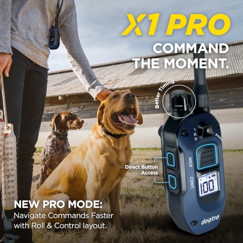 Image of Dogtra X1 PRO Remote Transmitter Only [New Edition] Compatible with 280X, 1900X, ARC-X E-Collars, 3 Layout Modes, 12% Slimmer, 1 /2 Mile Range, 100 Levels, IPX9K Waterproof, Boost, Safety Lock & Tone