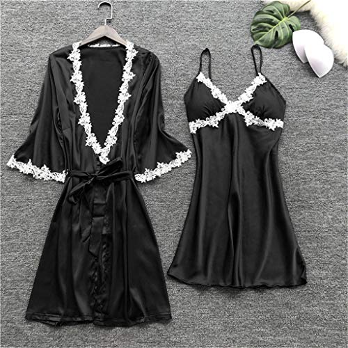 Generique-Ensemble-Pyjama-Hiver-Femme-Vetement-de-Nuit-en-Satin-a-col-en-V-Chemise-de-Nuit-Sexy-en-Satin-de-Soie-Bandouliere-reglable-Vetements-de-Nuit-Pyjama-Anneau-dacier-Sleepwear