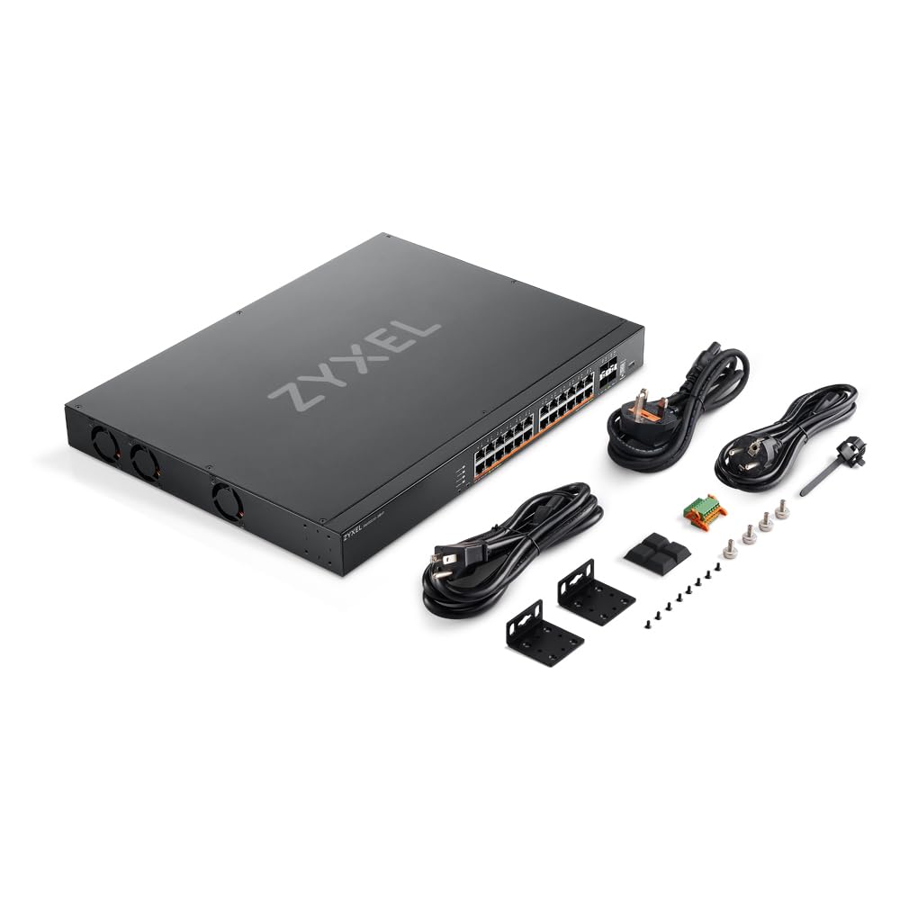 ZYXEL Switch Ethernet 24 Porte | L3 Access | 10G | Poe | XMG2230-28HP | 24x Porte 2.5G PoE RJ-45 + 4x 10G SFP+, Total PoE Budget 700W AC / 1440W DC, Doppia Alimentazione Flessibile
