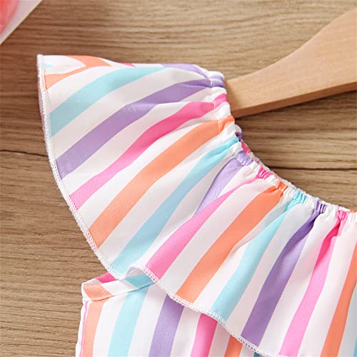 Patpat Toddler Girl Shorts Jumpsuits Ruffle Hem Flounce Sleeveless Round Neck Color Block Rompers Playsuit Pink 4-5 Years #TOP2
