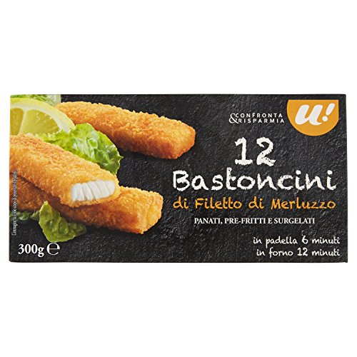 U! Confronta&Risparmia Bastoncini di Filetto di Merluzzo, 300g (Surgelato)
