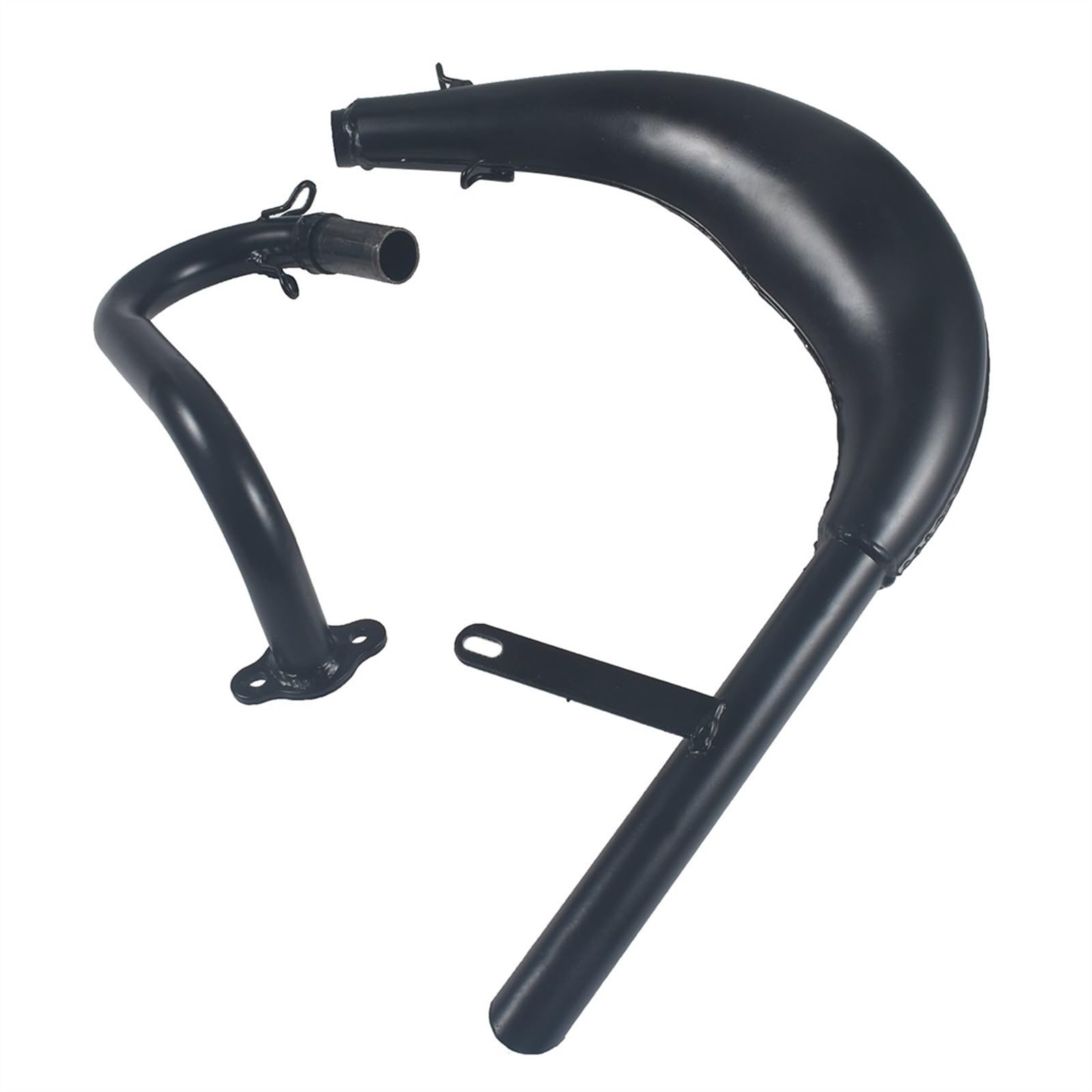 Geluiddemper geluiddemper Pijp Uitlaat Zwart Stroke Bike Gas Motor Gebogen Uitlaatpijp Motor Fiets Onderdelen Voor 50 80cc 2 Motorfiets Uitlaat Pijp Adapter