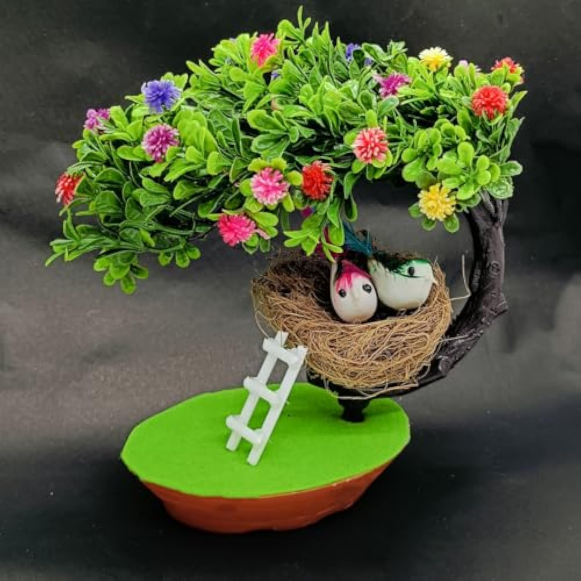 Beautiful Miniature Plant Nest Birds Set for Home Decor