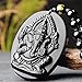 Ganesha Necklace Black Obsidian Hindu Elephant God Amulet Pendant with Adjustable Rope Indian Elephant Buddha Statue Necklaces Jewelry