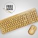 Wireless Bamboo Keyboard and Mouse – Natural, Handmade, Eco-Friendly. Compact Keyboard with 2 Keypads. 3-Button Mouse with Scroll Wheel. Comes with a Wooden Pen by Trio Gato