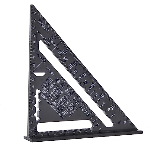 Regla triangular con transportador ángulo recto aluminio 7 pulg miniatura 2