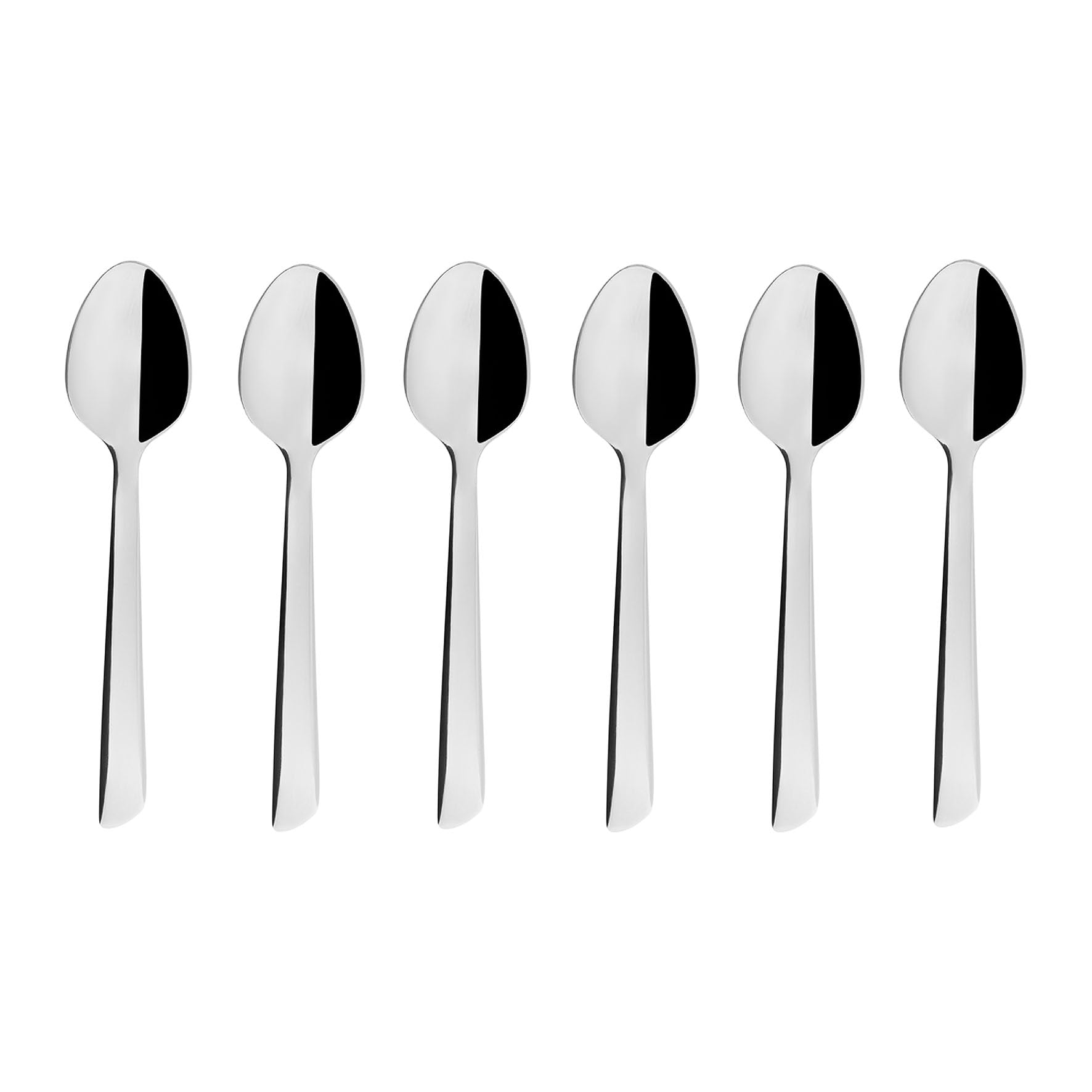 Geneviève Lethu 538046 Set of 6 Coffee Spoons Stainless Steel Manhattan Collection, L 11 cm - Small Dessert Spoons, Espresso Spoons