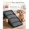 Foldable Dog Ramp for Couch Ottoman Artificial Leather Dog Stairs - 4