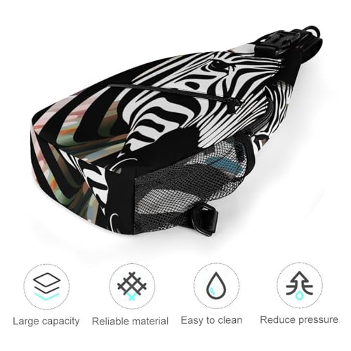 Mochila de pecho sling Abstract Animal Zebra para hombre y mujer miniatura 5