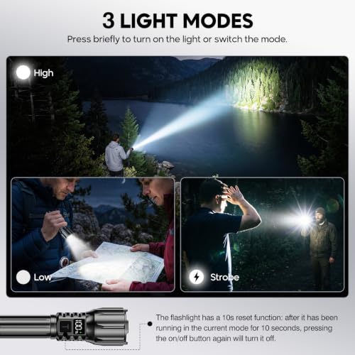 2Pack Rechargeable Flashlights, Super Bright High Lumens Flashlight - Image 4
