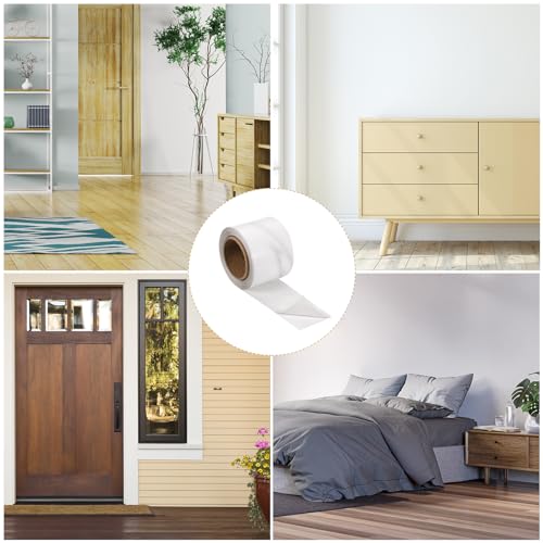 Image of uxcell Wood Grain Tape, 2 inch x33 Ft Self Adhesive Wood Grain Repair Patch for Baseboards, Doors, Floor Repair, Furniture Home Decor Jazz White
