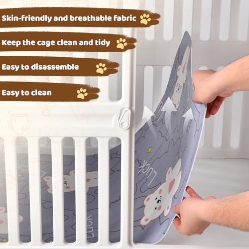 Acrylic Dog Crate Indoor with Wheels 34x 23x 30,Cute Plastic Easy Cleaning Pet Play Pen for Puppy Small Medium Dogs Playpen,White Houses Kennel - Image 6