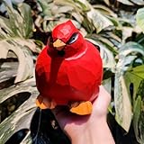 BEAULEMNA Miniature Red Bird Model Piggy Bank Cute Northern Cardinal Burly Bird Decor Fat Bird Chubby Kawaii Decor for Desktop Shelf Home Bar Collectible Money Saving Present for Bird Lovers
