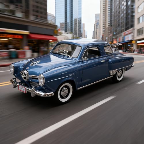 Modelo Diecast Carro Retro Studebaker 1:18 Azul miniatura 6