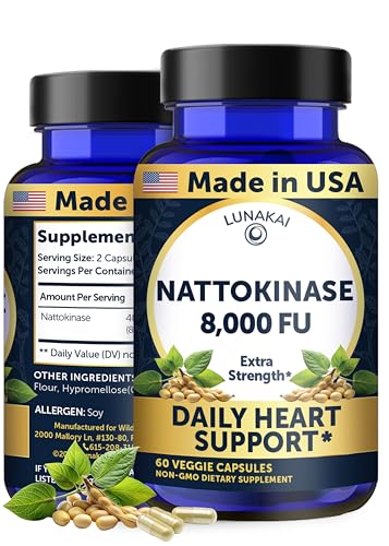 Lunakai USA Made Nattokinase Supplement – 400mg Natto Enzyme, 800...