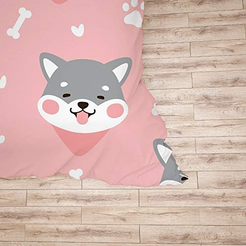 Housse de couette Shiba anti-plis en polyester résistant pour lit double CHEHONG