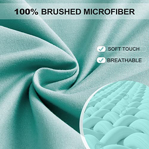 FreshCulture Queen Fitted Sheet Only 2 Pack - Hotel Quality Fitted Sheet Queen Size - Ultra Soft & Breathable - Brushed Microfiber - Deep Pocket - Cooling Fitted Sheets for Queen Size Bed (Spa Blue)