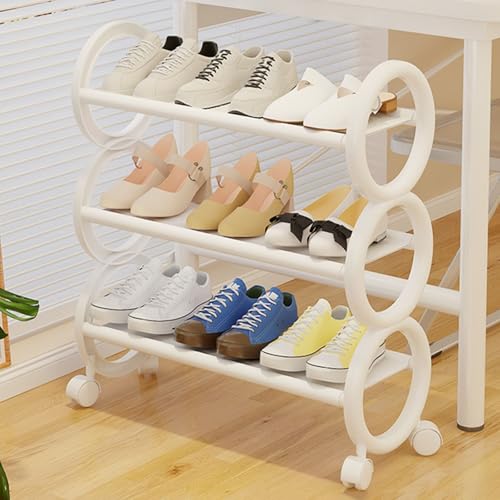 METTEOR Zapatero con Ruedas - Estantería compacta de Tela para pasillos y dormitorios, solución de Almacenamiento versátil para Zapatos y Botas (61x20x56cm)