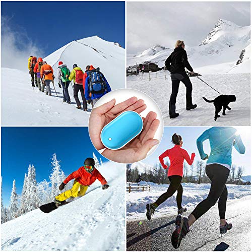 Hand Warmers Rechargeable, USB Hand Warmer Reusable 5200mAh USB Beverage Warmers Heater Battery Hot Pocket Warmer Electric Handwarmers Blue