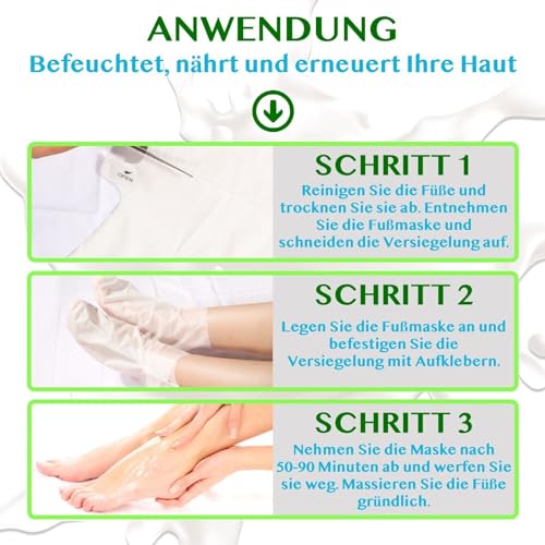 P-Beauty Mascarilla para pies con extracto de leche, exfoliante exfoliante para pies, para eliminar la piel áspera, callos y grietas, nutritiva e hidratante, cuidado natural de los pies, para pies - imagen 4