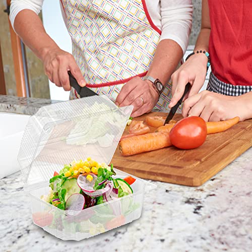 50 Pcs Clear Plastic Hinged Take Out Containers Disposable Clamshell Food Cake Containers With Lids 7.3 X 4.9 X 3.8 Inch For Dessert, Cakes, Cookies, Salads, Pasta, Sandwiches #TOP5