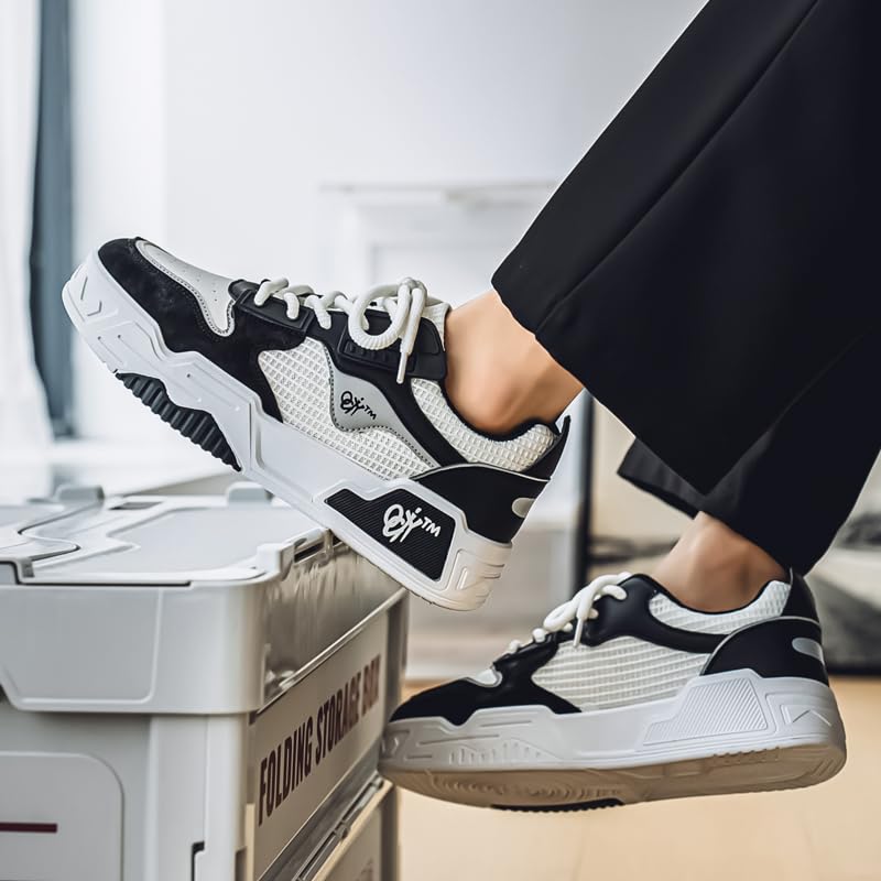 Men's Fashion Sneakers Comfortable Thick-Soled Shoes Lace Up Casual Low Top Anti-Slip Breathable Casual Sports Skateboard Shoes4