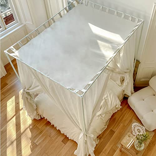 Elegante Spitze Prinzessin 4 Eckpfosten Moskitonetz Romantisch für Mädchen Frauen Bettvorhang Baldachin für Erwachsene Hochzeit Schlafzimmer Kinderzimmer Dekoration