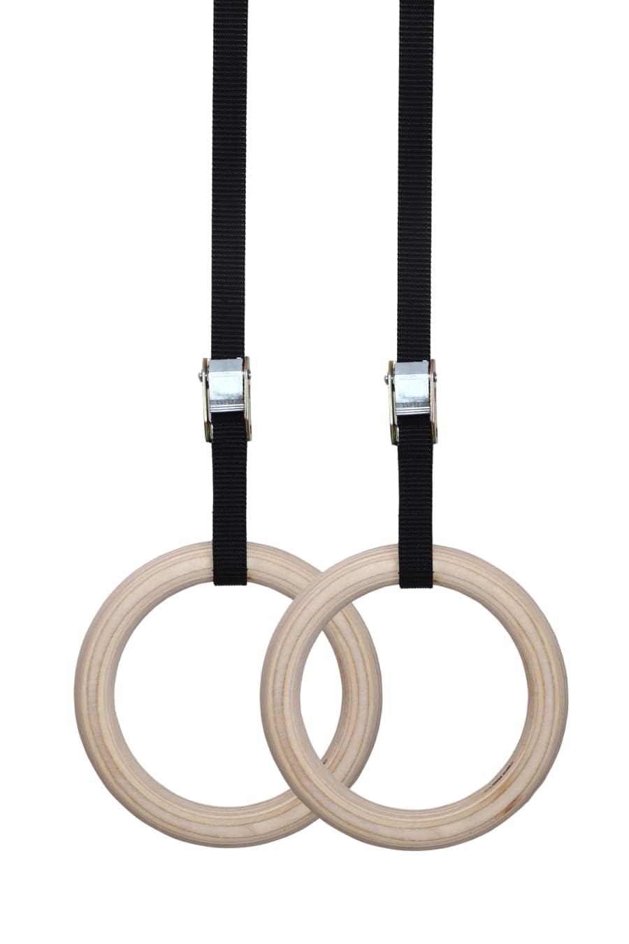 USC Roman Rings, Gymnastics Rings,Crossfit Equipment Olympic Rings, Perfect for Workout, Strength Training, Pull-Ups & Dips (Off- White)-image-15