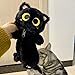ZQW Cute Kawaii Y2K Plush Furry Cat Kitten Pencil Case Pouch Makeup Bag - Plush Doll Organizer for Cosmetics and Accessories (Black)