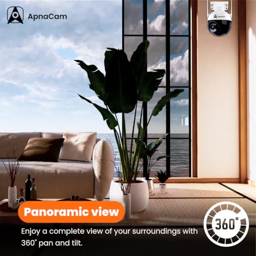 Image of ApnaCam WiFi Dome PTZ Wireless CCTV Camera | Alarm | Motion Alert | Color Night Vision Camera | SD Card Support | Two-Way Audio | 360 Pan & Tilt | Outdoor Security Camera