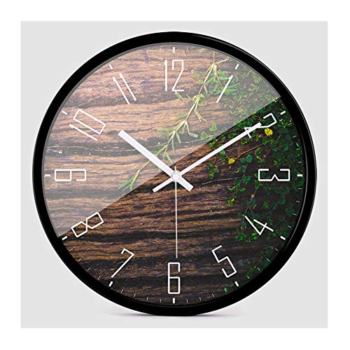 Horloge murale vintage pour décoration salon et chambre cadre métallique rond