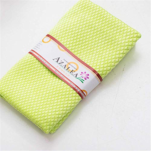 Fischschuppentuch Verdickung Nicht Abfärbender Lappen Saugfähiges Glasgewebe Haarentfernung Küchentuch Tischreinigungstuch Grün 30 * 40Cmdrei Stücke