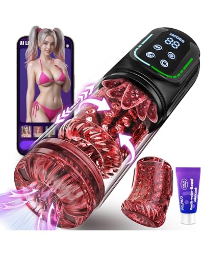 Jodiyece Male Masturbator Penis Pump - AI Powered Pocket Pussy Male Sex Toys for Men with 7 Thrusting Rotating Sucking Licking Modes, Waterproof Adult Sex Toys - Pumps & Enlargers with LCD Sex Machine