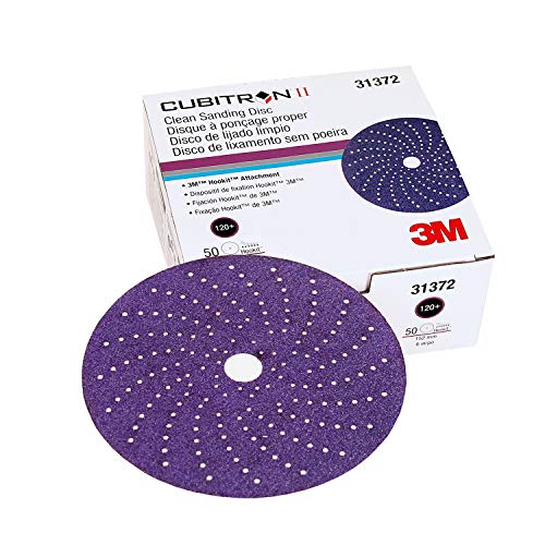 Image of 3M Cubitron II Hookit Clean Sanding Abrasive Disc 31372, 6 in, 220+ Grade, Virtually Dust-Free, High Performance, Long Lasting, Multi-Hole Pattern, Feather Edging, Stock Removal 50 Count (Pack of 4)